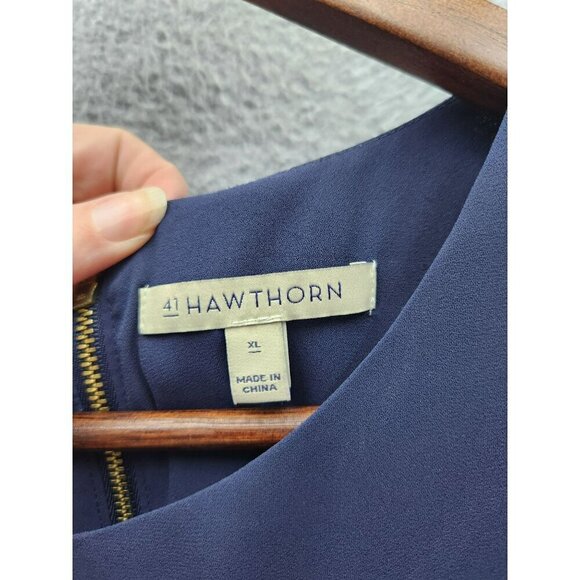 41 Hawthorn Womens Sleeveless Navy Top With Pink Floral Embroidery XL - Picture 2 of 4